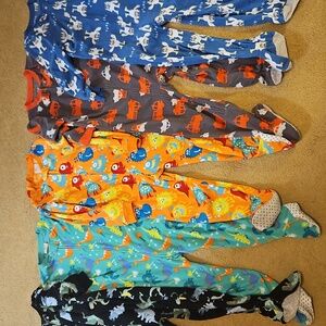 Five fleece footie pajamas